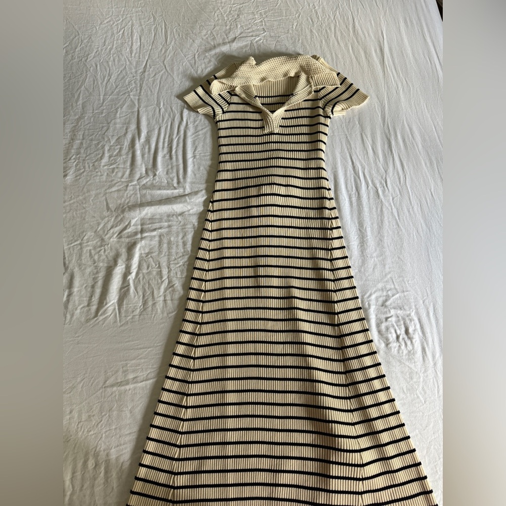 Joie Cream and Black Striped Maxi Dress